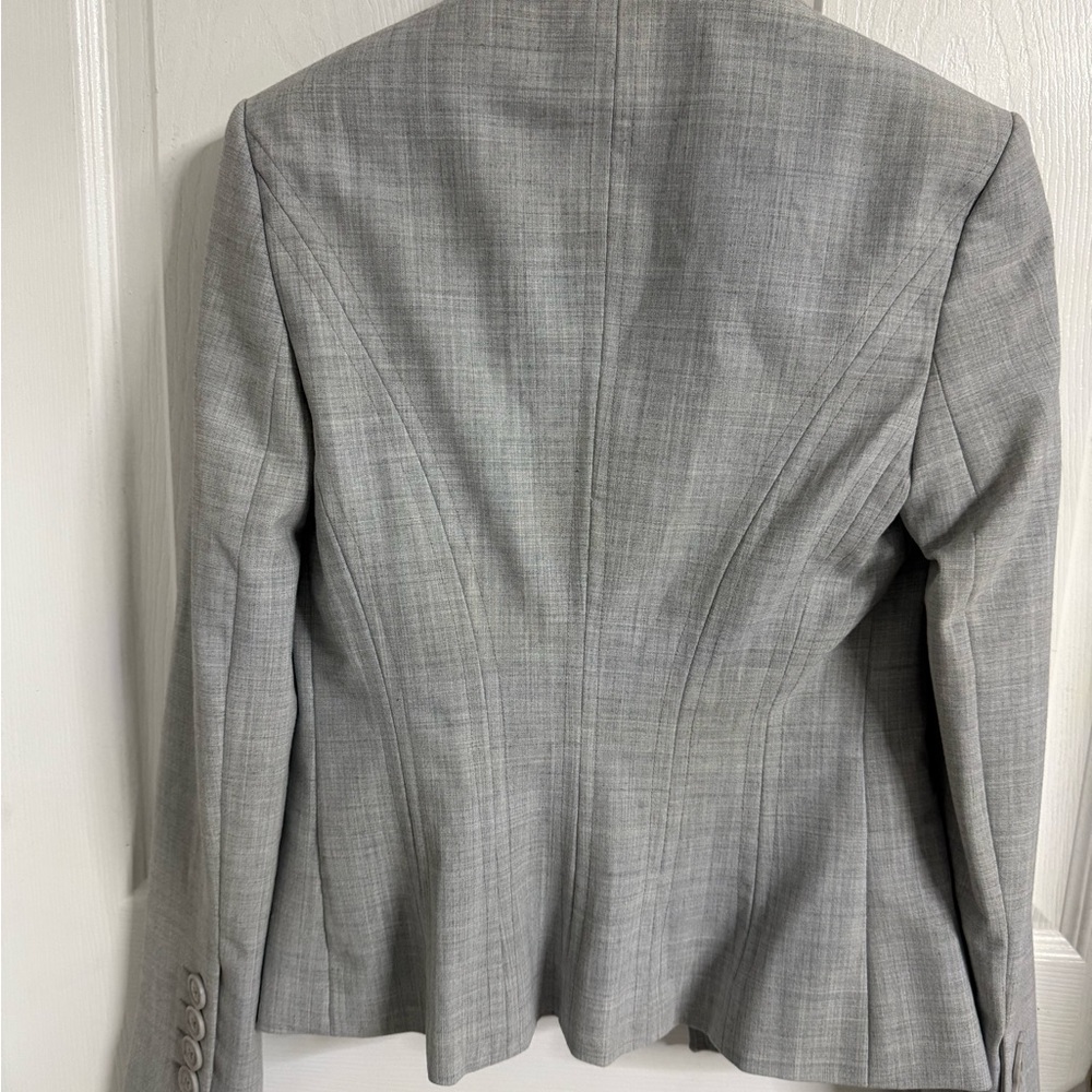 Express Editor Fitted Two Button Gray Blazer - image 3